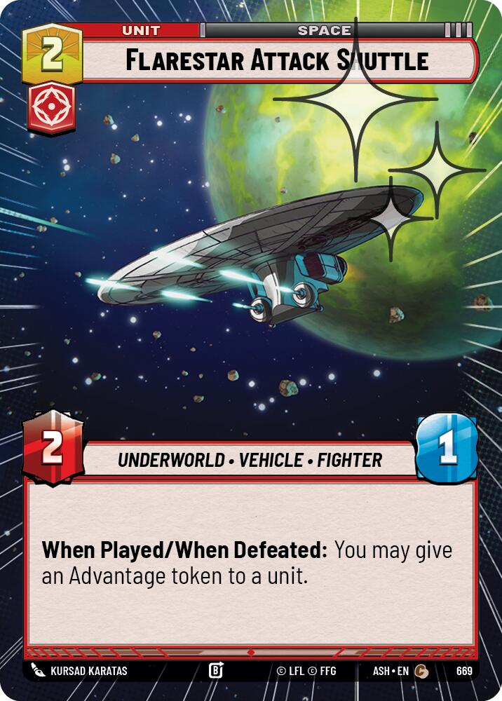 Flarestar Attack Shuttle (669) (Hyperspace Foil) (669) [Ashes of the Empire] | Shuffle n Cut Hobbies & Games