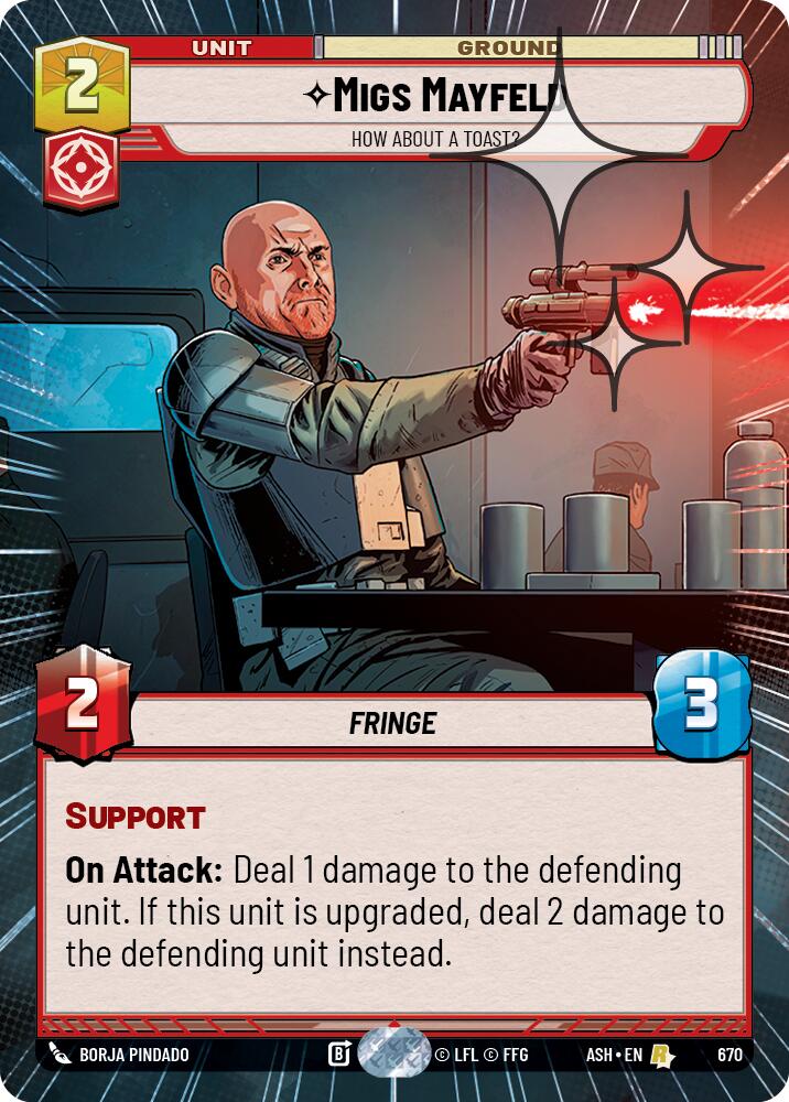 Migs Mayfeld - How About a Toast? (670) (Hyperspace Foil) (670) [Ashes of the Empire] | Shuffle n Cut Hobbies & Games