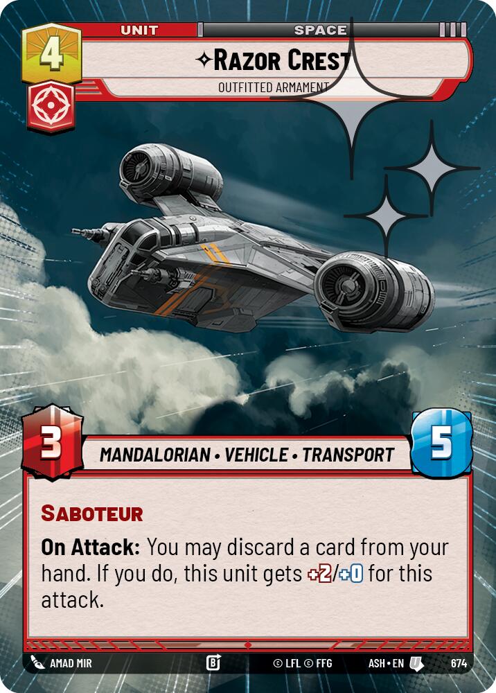 Razor Crest - Outfitted Armament (674) (Hyperspace Foil) (674) [Ashes of the Empire] | Shuffle n Cut Hobbies & Games