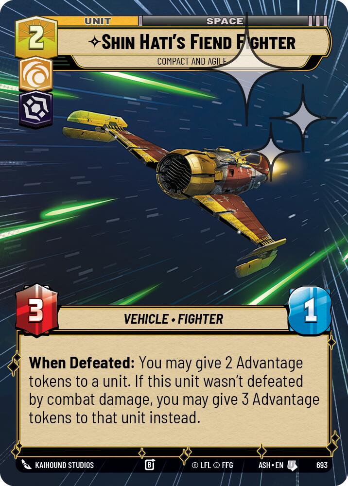 Shin Hati's Fiend Fighter - Compact and Agile (693) (Hyperspace Foil) (693) [Ashes of the Empire] | Shuffle n Cut Hobbies & Games