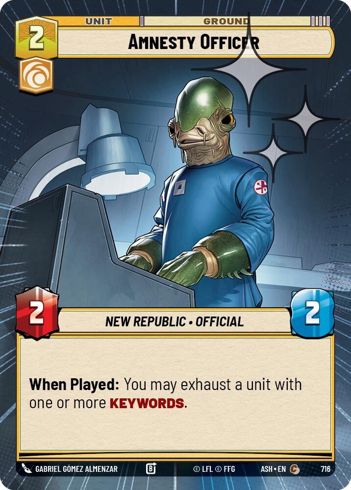 Amnesty Officer (716) (Hyperspace Foil) (716) [Ashes of the Empire] | Shuffle n Cut Hobbies & Games