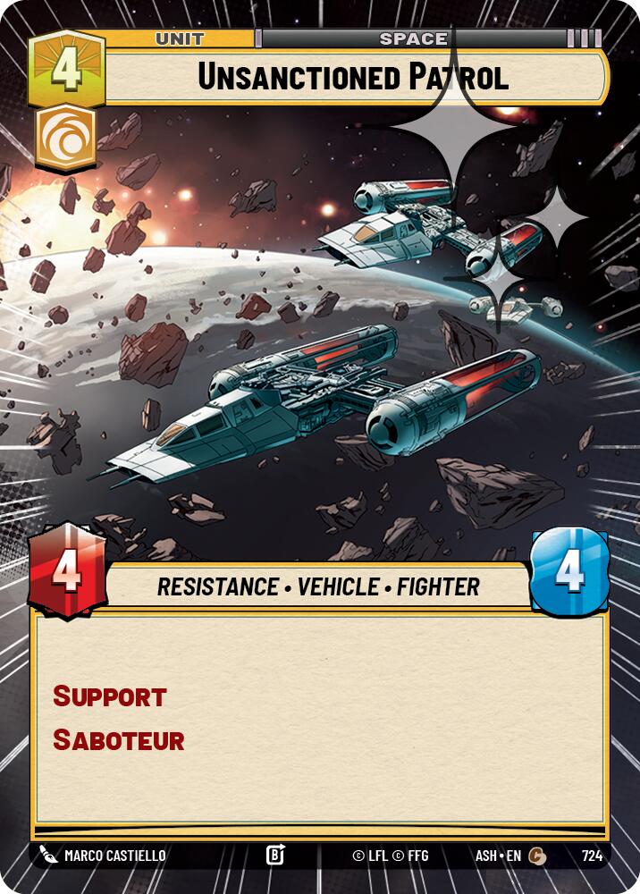 Unsanctioned Patrol (724) (Hyperspace Foil) (724) [Ashes of the Empire] | Shuffle n Cut Hobbies & Games