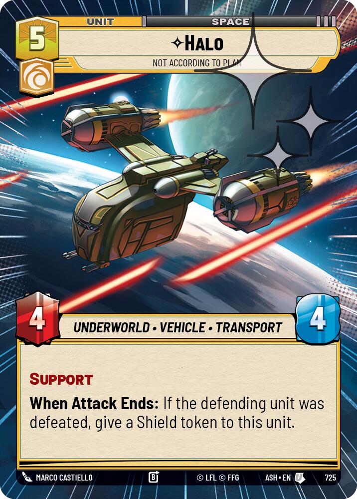 Halo - Not According to Plan (725) (Hyperspace Foil) (725) [Ashes of the Empire] | Shuffle n Cut Hobbies & Games