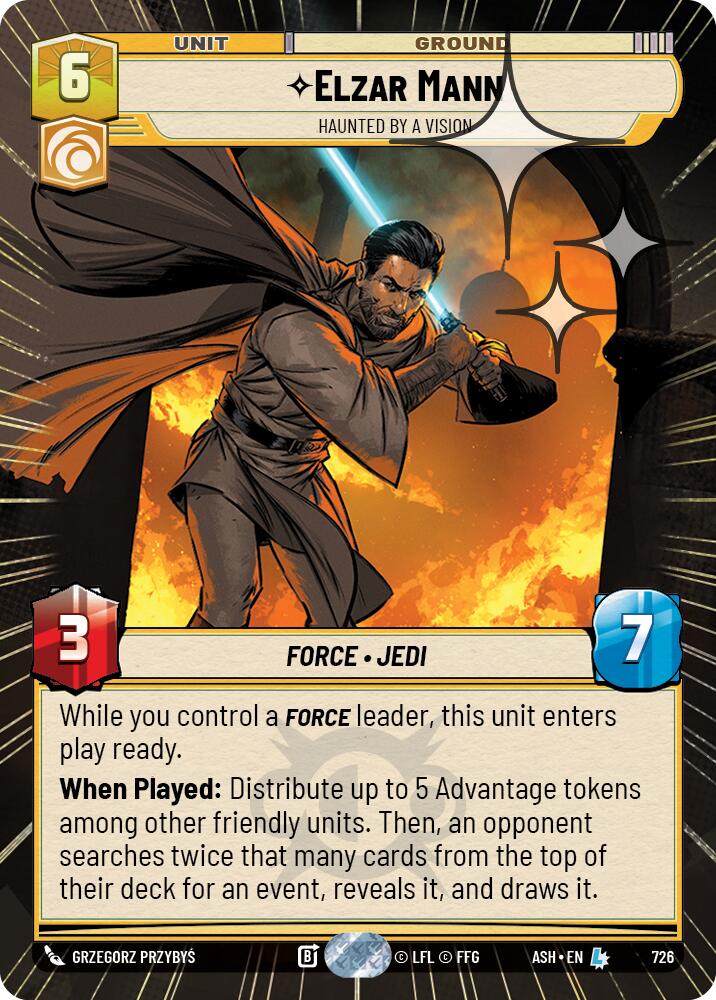 Elzar Mann - Haunted by a Vision (726) (Hyperspace Foil) (726) [Ashes of the Empire] | Shuffle n Cut Hobbies & Games