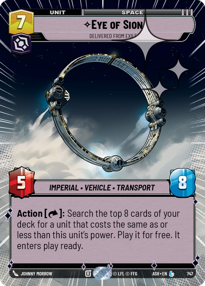 Eye of Sion - Delivered from Exile (747) (Hyperspace Foil) (747) [Ashes of the Empire] | Shuffle n Cut Hobbies & Games