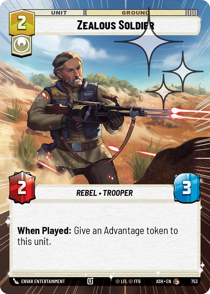 Zealous Soldier (753) (Hyperspace Foil) (753) [Ashes of the Empire] | Shuffle n Cut Hobbies & Games