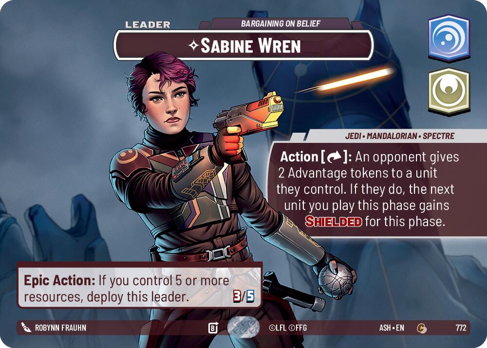 Sabine Wren - Bargaining on Belief (772) (Showcase) (772) [Ashes of the Empire] | Shuffle n Cut Hobbies & Games