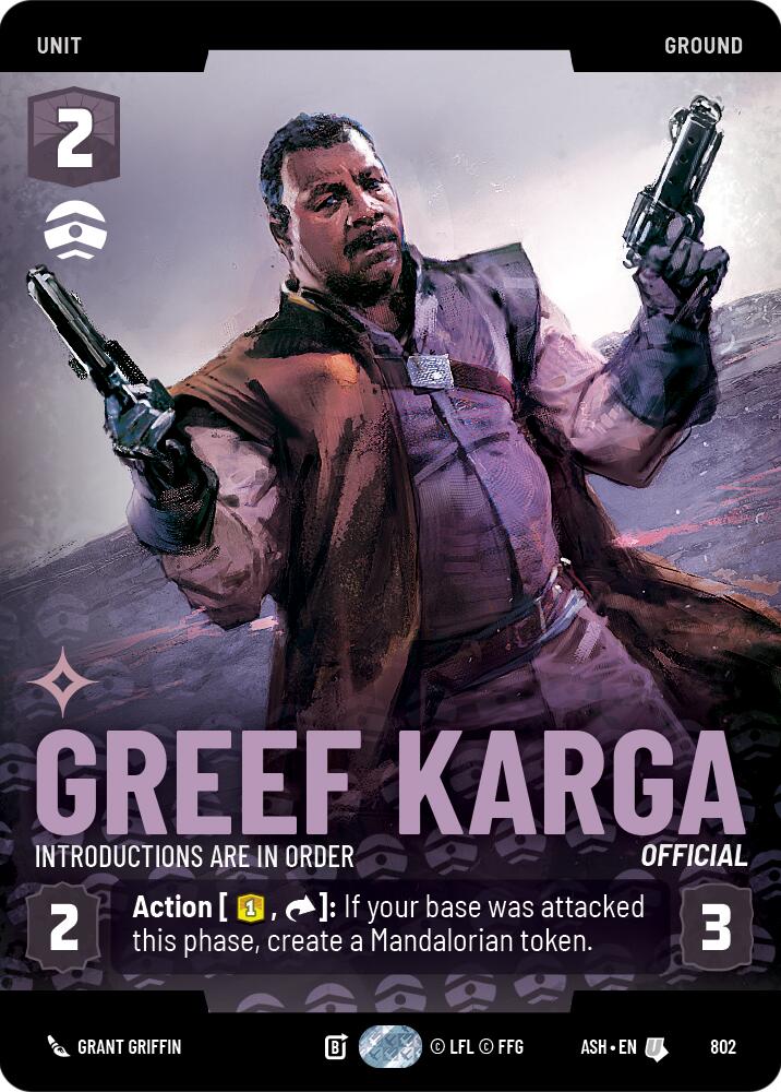 Greef Karga - Introductions are in Order (802) (Prestige) (802) [Ashes of the Empire] | Shuffle n Cut Hobbies & Games