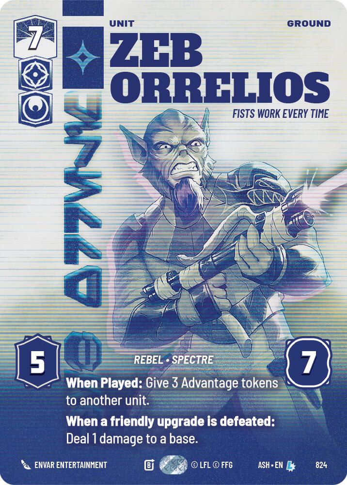 Zeb Orrelios - Fists Work Every Time (824) (Prestige) (824) [Ashes of the Empire] | Shuffle n Cut Hobbies & Games