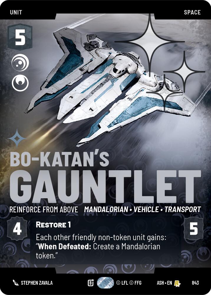 Bo-Katan's Gauntlet - Reinforce from Above (843) (Prestige Foil) (843) [Ashes of the Empire] | Shuffle n Cut Hobbies & Games