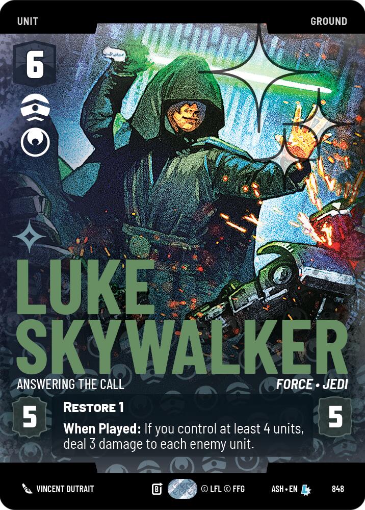 Luke Skywalker - Answering the Call (848) (Prestige Foil) (848) [Ashes of the Empire] | Shuffle n Cut Hobbies & Games