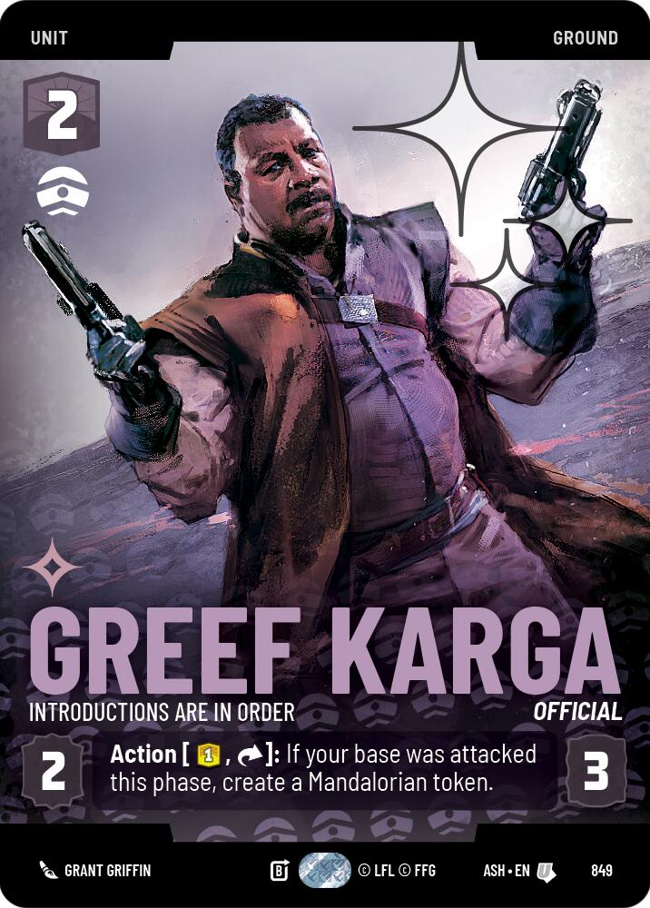 Greef Karga - Introductions are in Order (849) (Prestige Foil) (849) [Ashes of the Empire] | Shuffle n Cut Hobbies & Games