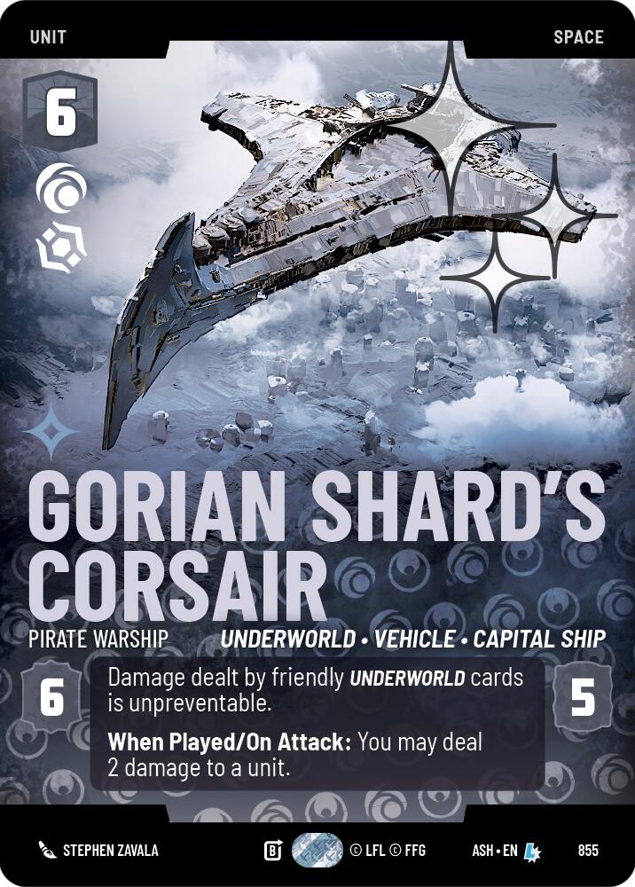 Gorian Shard's Corsair - Pirate Warship (855) (Prestige Foil) (855) [Ashes of the Empire] | Shuffle n Cut Hobbies & Games