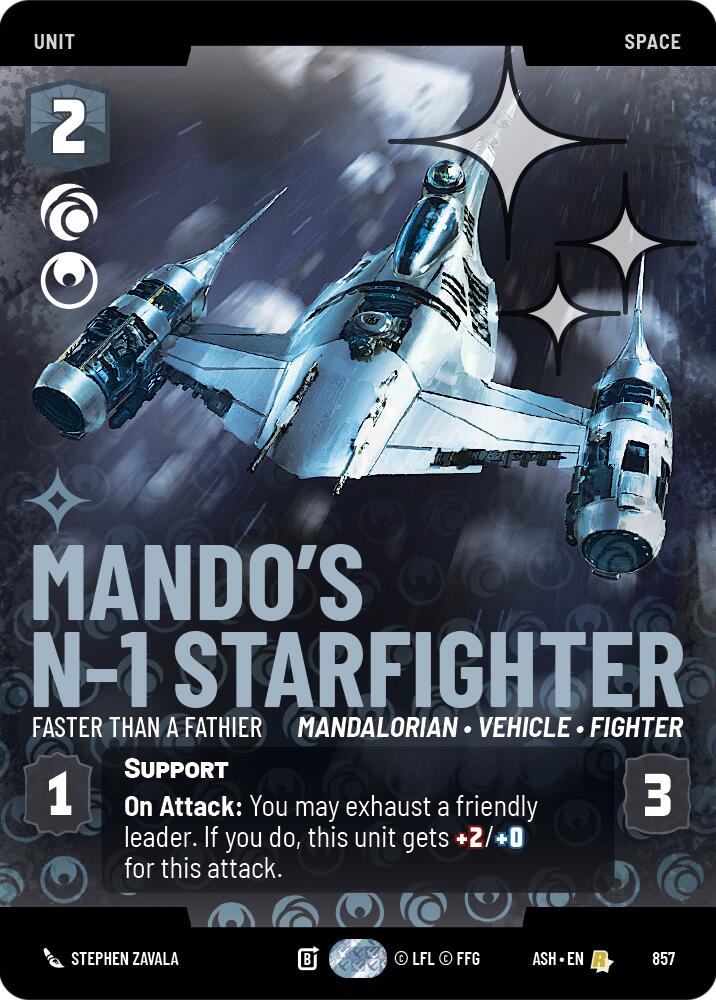 Mando's N-1 Starfighter - Faster than a Fathier (857) (Prestige Foil) (857) [Ashes of the Empire] | Shuffle n Cut Hobbies & Games