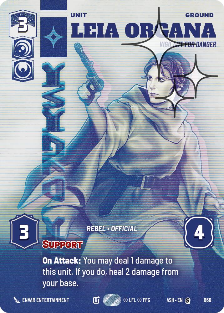 Leia Organa - Vigilant for Danger (866) (Prestige Foil) (866) [Ashes of the Empire] | Shuffle n Cut Hobbies & Games