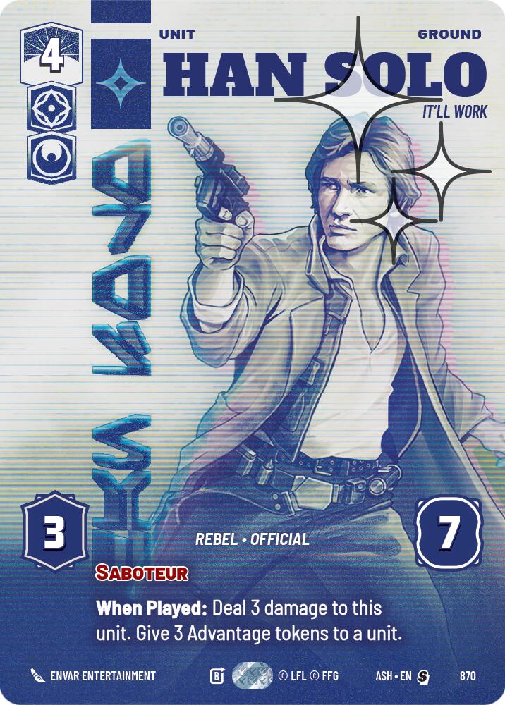 Han Solo - It'll Work (870) (Prestige Foil) (870) [Ashes of the Empire] | Shuffle n Cut Hobbies & Games