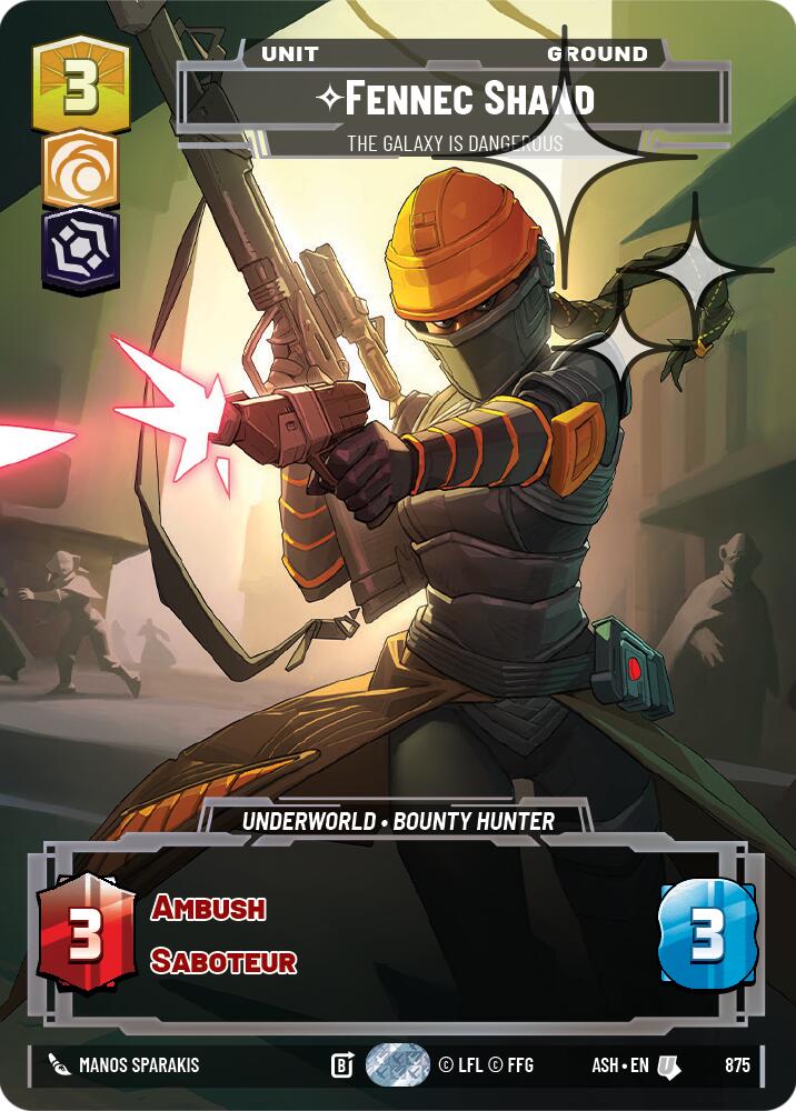 Fennec Shand - The Galaxy Is Dangerous (875) (Prestige Foil) (875) [Ashes of the Empire] | Shuffle n Cut Hobbies & Games