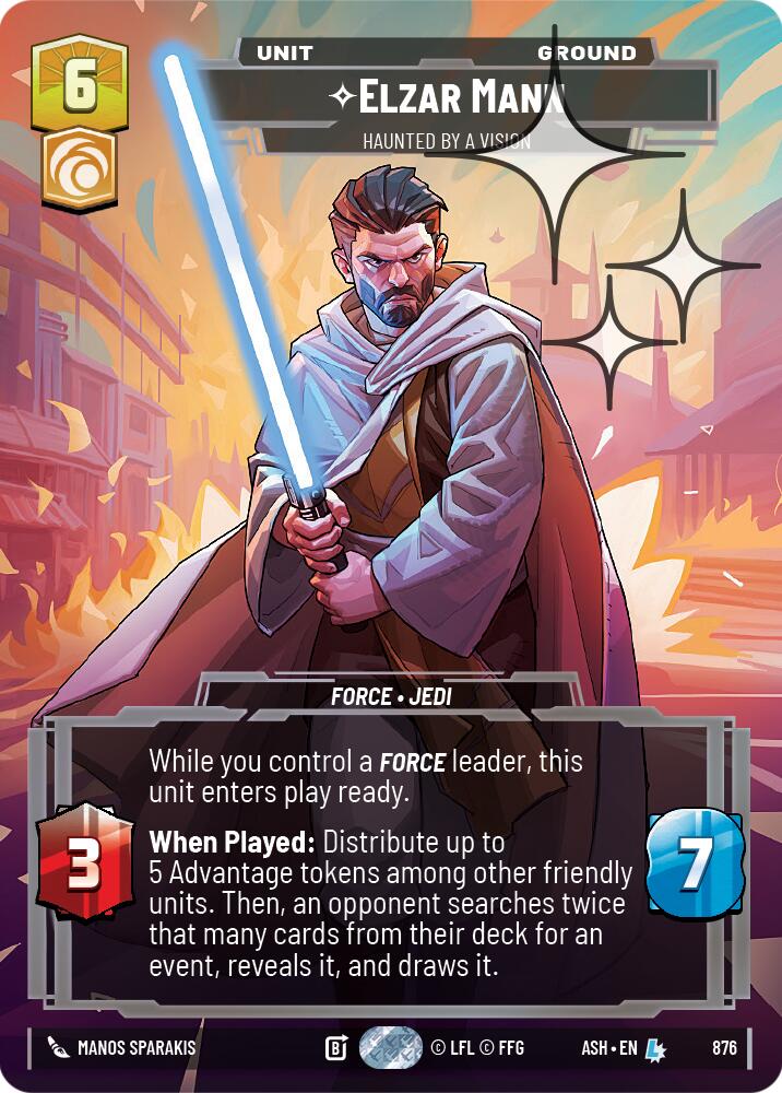 Elzar Mann - Haunted by a Vision (876) (Prestige Foil) (876) [Ashes of the Empire] | Shuffle n Cut Hobbies & Games