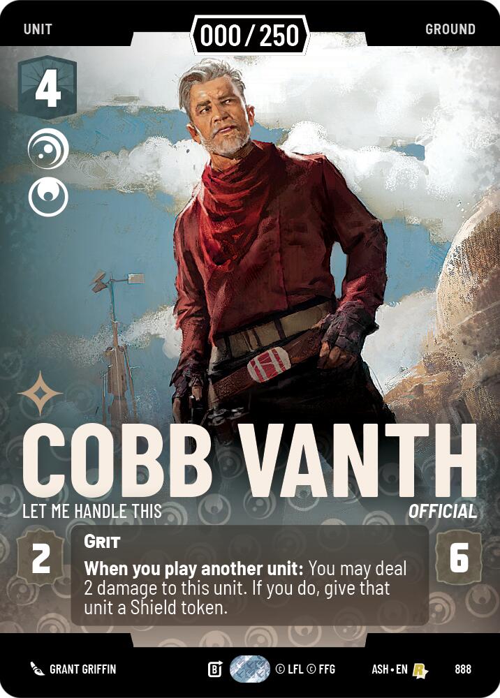 Cobb Vanth - Let Me Handle This (888) (Serialized) (888) [Ashes of the Empire] | Shuffle n Cut Hobbies & Games