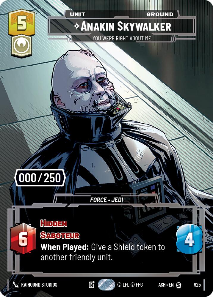 Anakin Skywalker - You Were Right About Me (925) (Serialized) (925) [Ashes of the Empire] | Shuffle n Cut Hobbies & Games