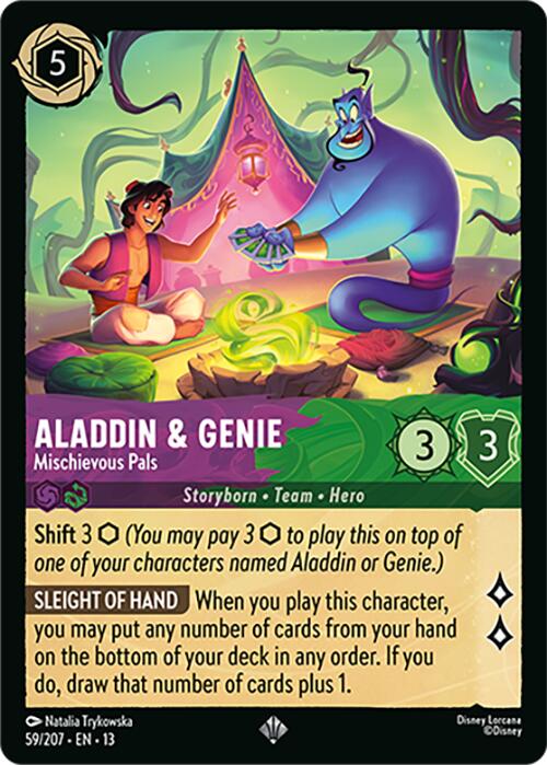 Aladdin & Genie - Mischievous Pals (59/207) [Attack of the Vine!] | Shuffle n Cut Hobbies & Games