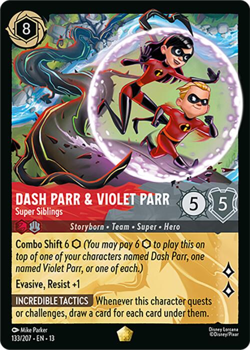 Dash Parr & Violet Parr - Super Siblings (133/207) [Attack of the Vine!] | Shuffle n Cut Hobbies & Games