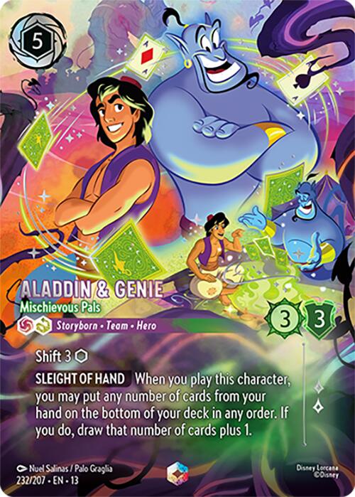 Aladdin & Genie - Mischievous Pals (Enchanted) (232/204) [Attack of the Vine!] | Shuffle n Cut Hobbies & Games