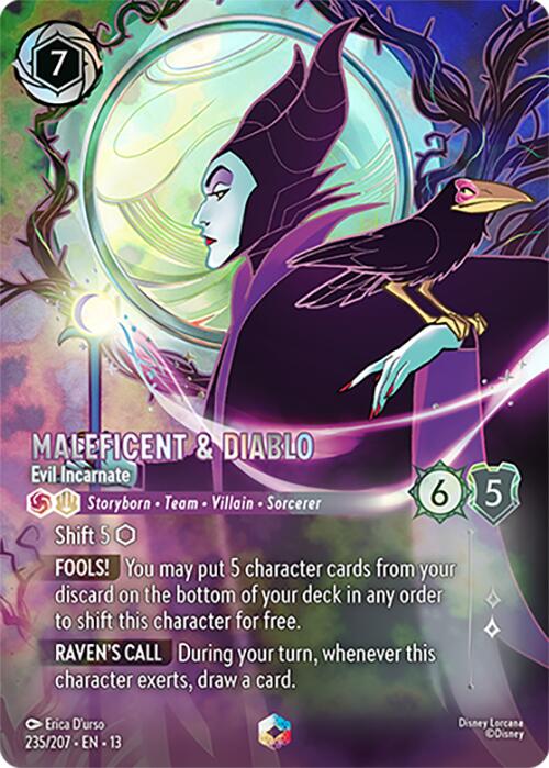 Maleficent & Diablo - Evil Incarnate (Enchanted) (235/204) [Attack of the Vine!] | Shuffle n Cut Hobbies & Games
