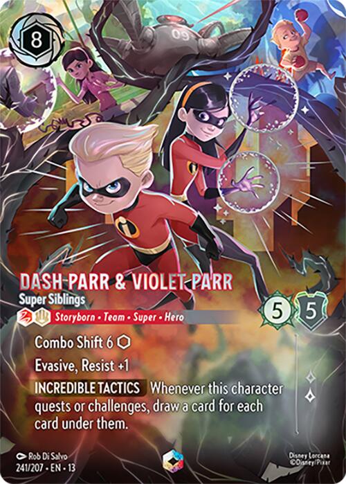 Dash Parr & Violet Parr - Super Siblings (Enchanted) (241/204) [Attack of the Vine!] | Shuffle n Cut Hobbies & Games