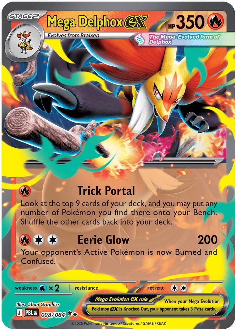 Mega Delphox ex (008/084) [Mega Evolution: Pitch Black] | Shuffle n Cut Hobbies & Games