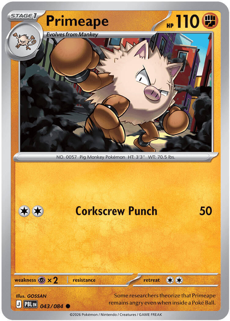 Primeape (043/084) [Mega Evolution: Pitch Black] | Shuffle n Cut Hobbies & Games