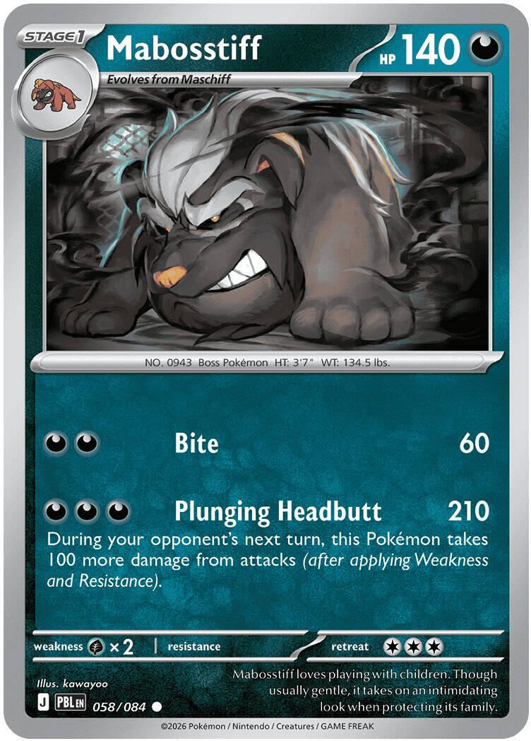 Mabosstiff (058/084) [Mega Evolution: Pitch Black] | Shuffle n Cut Hobbies & Games