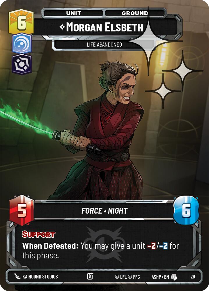Morgan Elsbeth -Life Abandoned (26) (Foil) (26) [Ashes of the Empire Weekly Play Promos] | Shuffle n Cut Hobbies & Games