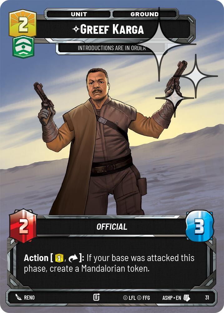 Greef Karga (31) (Foil) (31) [Ashes of the Empire Weekly Play Promos] | Shuffle n Cut Hobbies & Games