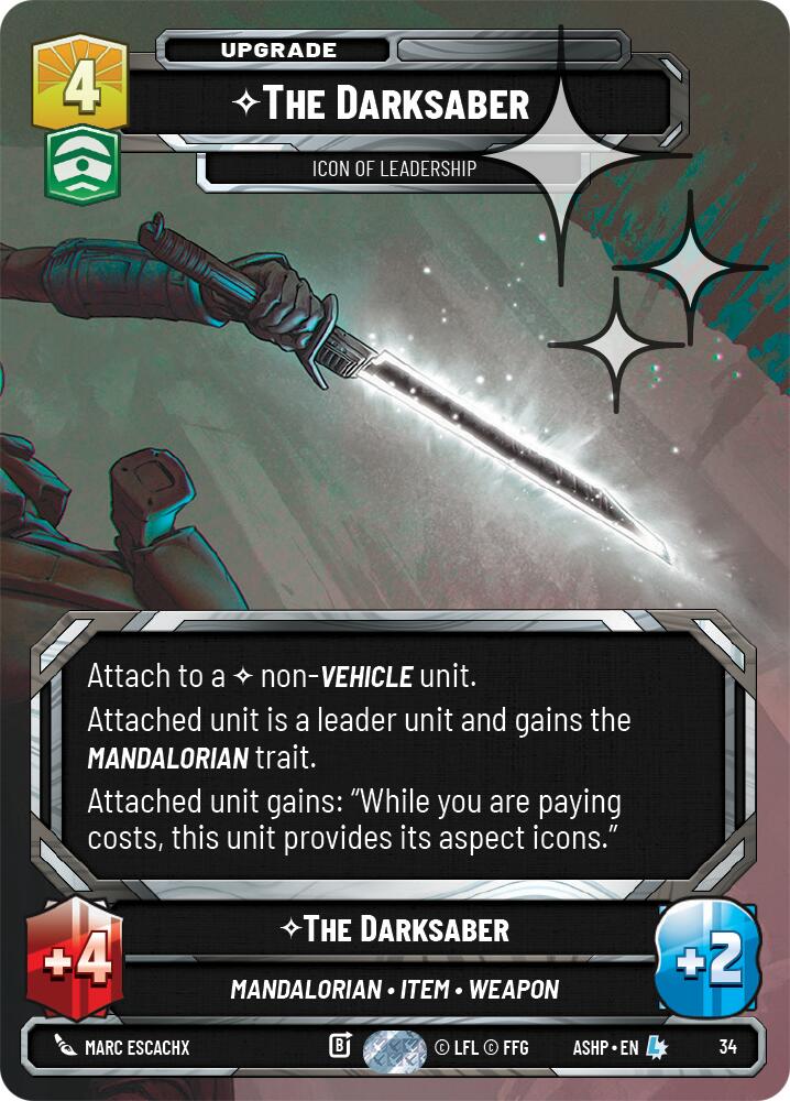 The Darksaber - Icon of Leadership (34) (Foil) (34) [Ashes of the Empire Weekly Play Promos] | Shuffle n Cut Hobbies & Games