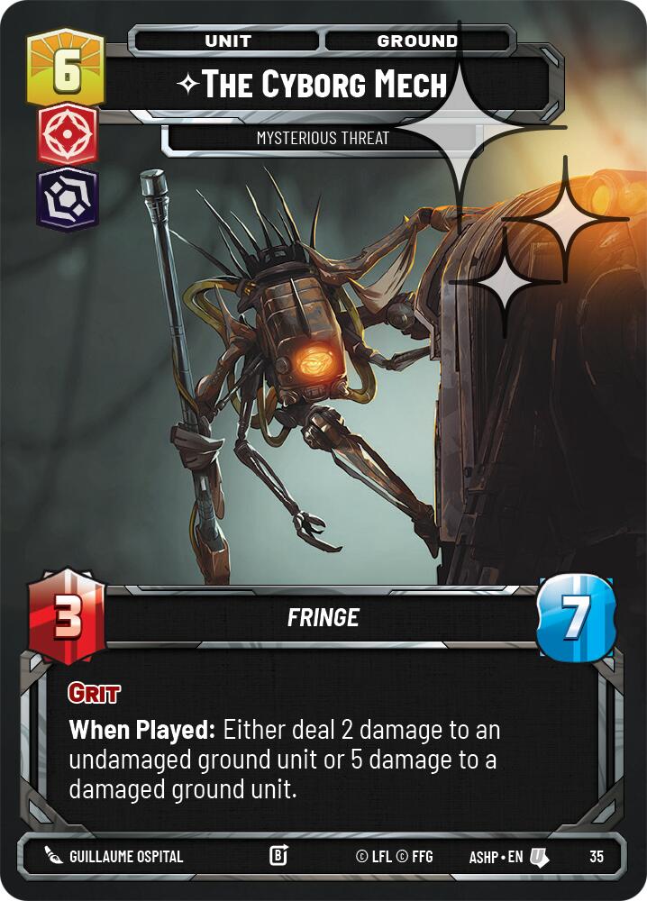 The Cyborg Mech - Mysterious Threat (35) (Foil) (35) [Ashes of the Empire Weekly Play Promos] | Shuffle n Cut Hobbies & Games