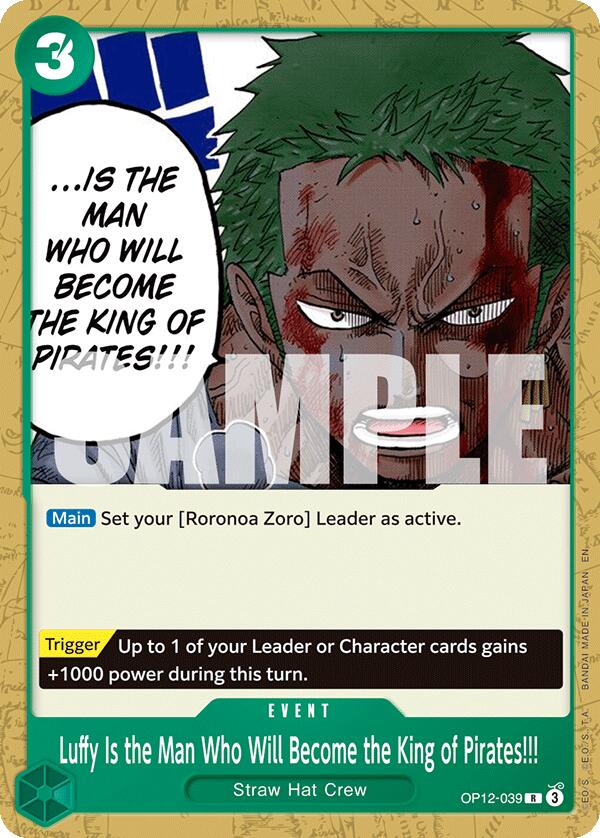 Luffy Is the Man Who Will Become the King of Pirates!!! [Starter Deck: GREEN Roronoa Zoro] | Shuffle n Cut Hobbies & Games