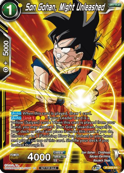 Son Gohan, Might Unleashed (P-349) [Tournament Promotion Cards] | Shuffle n Cut Hobbies & Games