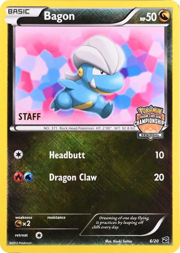 Bagon (006/020) - 6/20 (Regional Championships) [Staff] [League & Championship Cards] | Shuffle n Cut Hobbies & Games