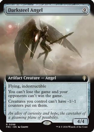 Darksteel Angel (Extended Art) (FRC-098) [Commander: Reality Fracture] | Shuffle n Cut Hobbies & Games