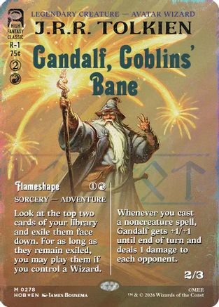 Gandalf, Goblins' Bane (Borderless) (Surge Foil) [The Hobbit] | Shuffle n Cut Hobbies & Games
