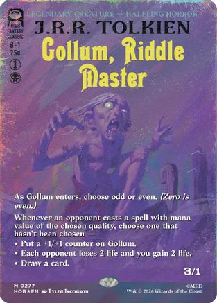Gollum, Riddle Master (Borderless) (Surge Foil) [The Hobbit] | Shuffle n Cut Hobbies & Games
