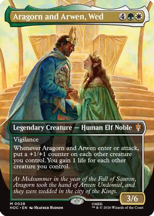 Aragorn and Arwen, Wed (Borderless) [The Hobbit: Eternal-Legal] | Shuffle n Cut Hobbies & Games