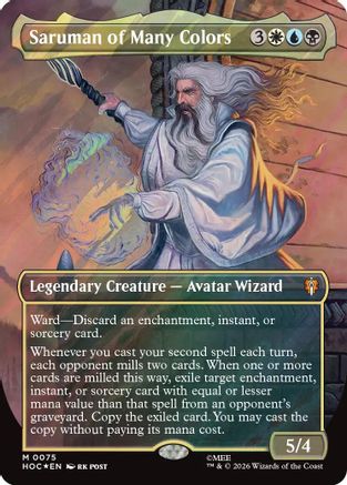 Saruman of Many Colors (Borderless) (Surge Foil) [The Hobbit: Eternal-Legal] | Shuffle n Cut Hobbies & Games