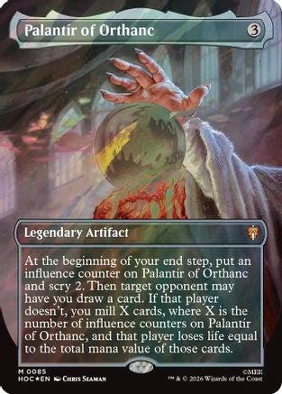 Palantir of Orthanc (Borderless) (Surge Foil) [The Hobbit: Eternal-Legal] | Shuffle n Cut Hobbies & Games