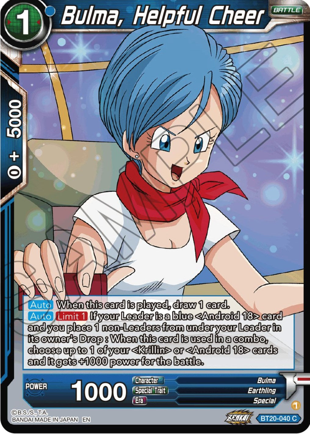 Bulma, Helpful Cheer (BT20-040) [Power Absorbed] | Shuffle n Cut Hobbies & Games