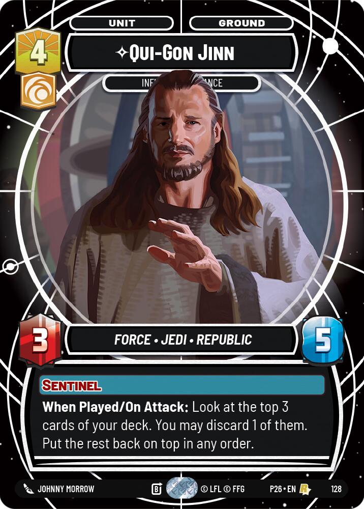 Qui-Gon Jinn - Influencing Chance (128) (128) [Galactic Championship 2026] | Shuffle n Cut Hobbies & Games