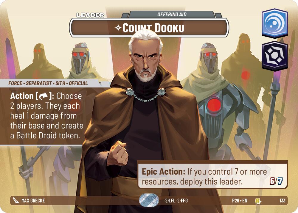 Count Dooku - Offering Aid (133) (133) [Galactic Championship 2026] | Shuffle n Cut Hobbies & Games