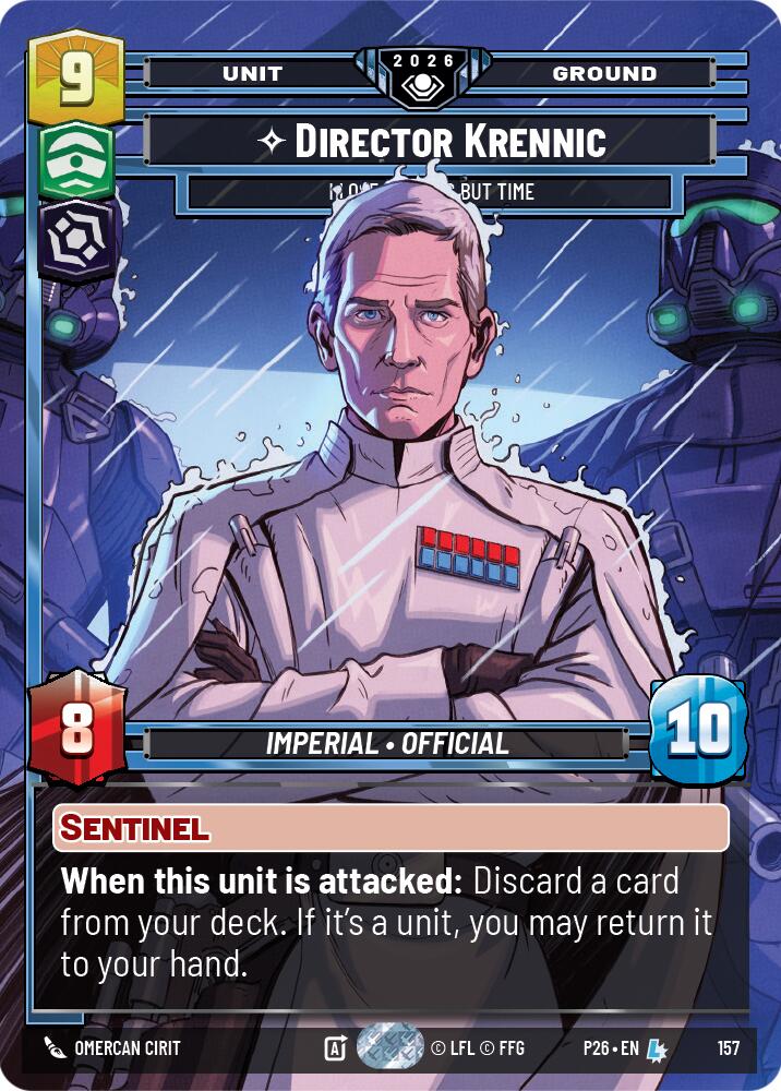Director Krennic - I Lose Nothing But Time (157) (Prize Wall) (Foil) (157) [Galactic Championship 2026] | Shuffle n Cut Hobbies & Games