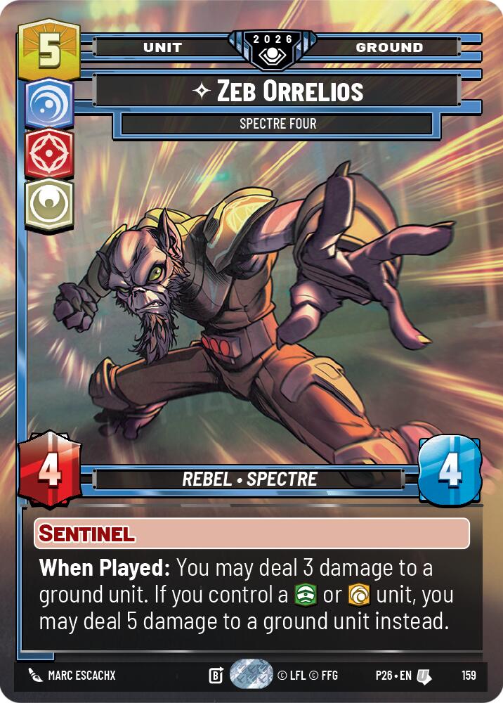 Zeb Orellios - Spectre Four (159) (Prize Wall) (Foil) (159) [Galactic Championship 2026] | Shuffle n Cut Hobbies & Games